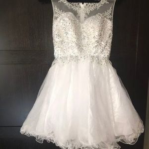 White formal evening cocktail dress